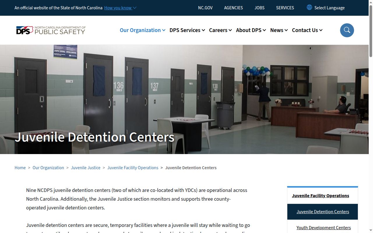 Pitt Regional Juvenile Detention Center official contact listing for authorized release inquiries